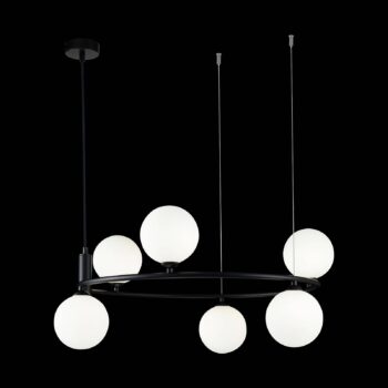 Maytoni Ring závesná lampa 6-pl., čierna/biela