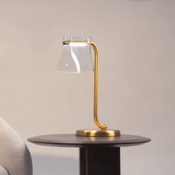 Maytoni Stolová LED lampa Cabaret, mosadz/číra, výška 48,5 cm