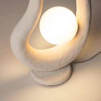Maytoni Stolová LED lampa Opus, biela, kov/sklo, výška 38 cm