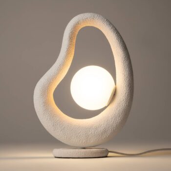 Maytoni Stolová LED lampa Opus, biela, kov/sklo, výška 38 cm