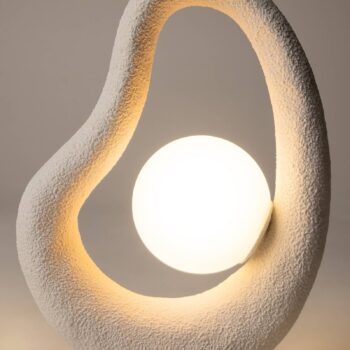 Maytoni Stolová LED lampa Opus, biela, kov/sklo, výška 38 cm