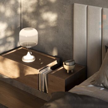 Maytoni Stolová LED lampa Spirito, biela, sklo, výška 42 cm