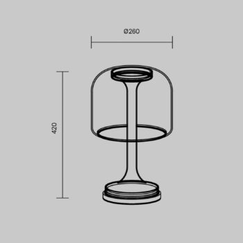 Maytoni Stolová LED lampa Spirito, biela, sklo, výška 42 cm
