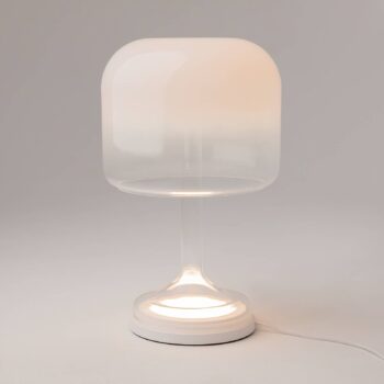 Maytoni Stolová LED lampa Spirito, biela, sklo, výška 42 cm