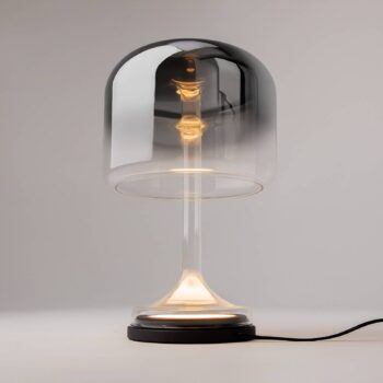 Maytoni Stolová LED lampa Spirito, sivá, sklo, výška 42 cm