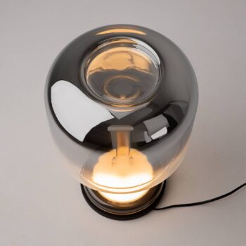 Maytoni Stolová LED lampa Spirito, sivá, sklo, výška 42 cm