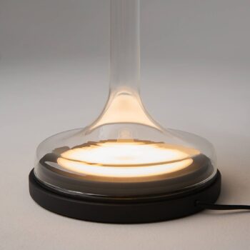 Maytoni Stolová LED lampa Spirito, sivá, sklo, výška 42 cm