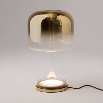 Maytoni Stolová LED lampa Spirito, zlatá, sklo, výška 42 cm