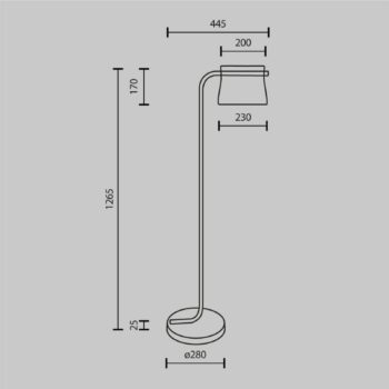 Maytoni sklenená stojaca lampa Cabaret, mosadz, výška 126,5 cm