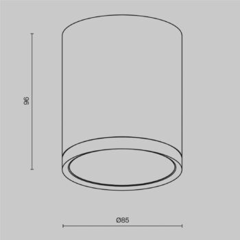 Maytoni stropné svietidlo Hoop, biele, výška 10 cm, Ø 8,5 cm, hliník GX53