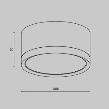 Maytoni stropné svietidlo Hoop, biele, výška 5 cm, Ø 8,5 cm, hliník, GX53