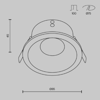 Maytoni zapustené stropné svietidlo Zoom biely Ø 8,5 cm hliník IP65 GU10