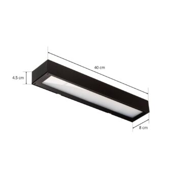Mera LED nástenné svietidlo, šírka 40 cm, čierna, 3000K