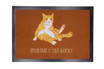 Mercury Flooring, Rohožka Bývame u svojej mačky 40x60 cm, 40x60, oranžová