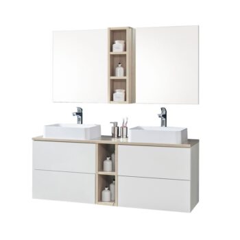 Mereo Aira, kúpeľňová skrinka s keramickým umývadlom 121 cm, biela CN713
