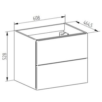 Mereo Aira, kúpeľňová skrinka s keramickým umývadlom 61 cm, biela CN710