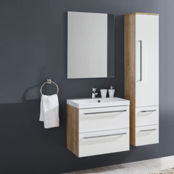 Mereo Bino, kúpeľňová skrinka s umývadlom z liateho mramoru 121 cm, biela CN663M