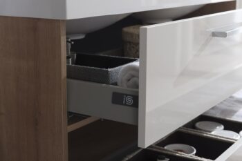 Mereo Bino, kúpeľňová skrinka s umývadlom z liateho mramoru 61 cm, biela CN660M