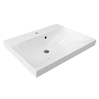 Mereo Bino, kúpeľňová skrinka s umývadlom z liateho mramoru 61 cm, biela CN660M