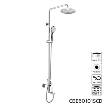 Mereo Dita vaňová batéria s hlavovou guľatou slim sprchou, nerez CBE60101SCD