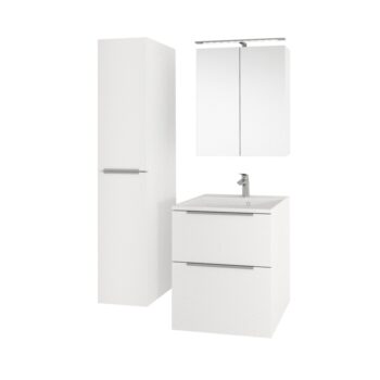 Mereo Mailo, kúpeľňová skrinka s keramickým umývadlom 61 cm, biela, chróm madlo CN510