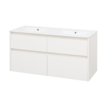 Mereo Opto, kúpeľňová skrinka s keramickým umývadlom 121 cm, biela CN913