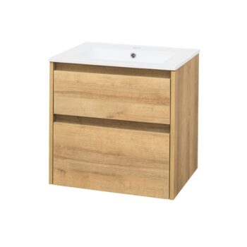 Mereo Opto, kúpeľňová skrinka s keramickým umývadlom 61cm, dub Riviera CN920