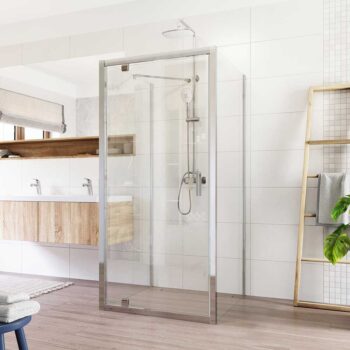Mereo Sprchovací kút Lima, štvorec do priestoru U, pivotový, 90x90x90 cm, chróm ALU, sklo Číre CK86823K