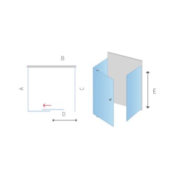 Mereo Sprchovací kút Lima, štvorec do priestoru U, pivotový, 90x90x90 cm, chróm ALU, sklo Číre CK86823K