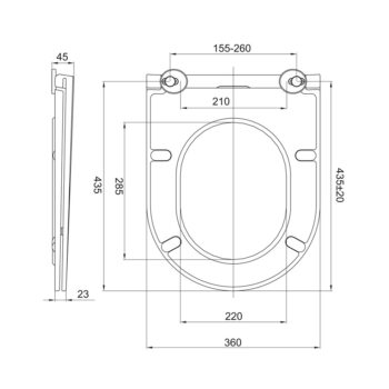 Mereo WC set - Rimless WC, modul na zamurovanie, biele oválne tlačidlo MM01SETR