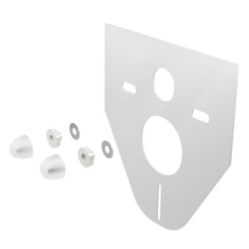 Mereo WC set - Rimless WC, modul na zamurovanie, biele oválne tlačidlo MM01SETR