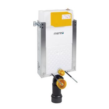 Mereo WC set - Rimless WC, modul na zamurovanie, biele oválne tlačidlo MM01SETR