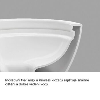 Mereo WC závesné kapotované, RIMLESS, 490x340x350, keramické, vr. sedátka VSD83S