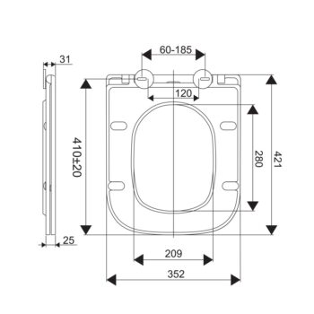 Mereo WC závesné kapotované, RIMLESS, 490x340x350, keramické, vr. sedátka VSD83S