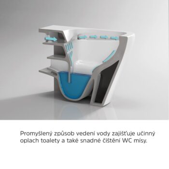 Mereo WC závesné kapotované, RIMLESS, 490x340x350, keramické, vr. sedátka VSD83S