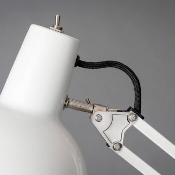 Midgard pružinová stolová lampa so svorkou, biela