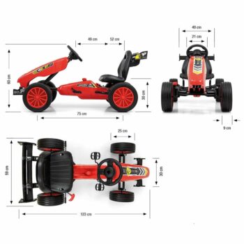 Milly Mally Štvorkolka Go-kart Rocket, červená