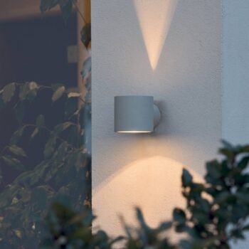 Modena Round vonkajšia lampa, okrúhla sivá