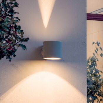Modena Round vonkajšia lampa, okrúhla sivá
