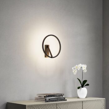 Molto Luce LED nástenné svietidlo Melli SD, čierne, hliník, Ø 33 cm
