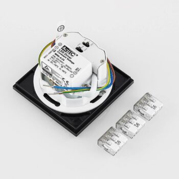 Molto Luce LED vstavané svietidlo Nástenné R68 Sklo IP44 SQ, čierne