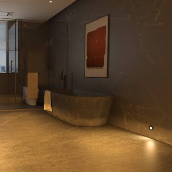 Molto Luce LED vstavané svietidlo Wall 68R Glass IP44 RD, čierna