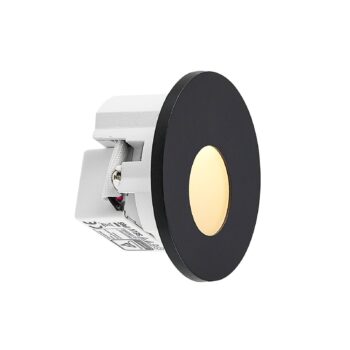 Molto Luce LED vstavané svietidlo Wall 68R IP44 RD, čierna, CCT