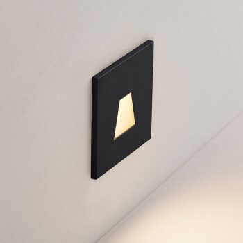 Molto Luce LED vstavané svietidlo Wall 68R IP44 SQ, čierna, CCT
