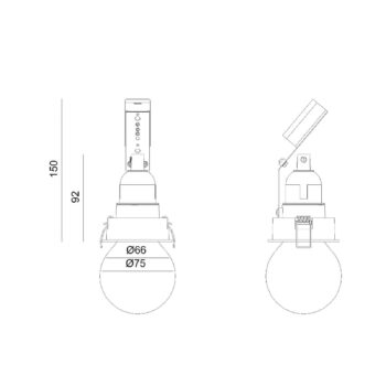 Molto Luce LED vstavané svietidlo Willi 68R, biele, hliník, E27