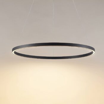 Molto Luce LED závesné svietidlo Perfora, čierna farba, Ø 90 cm, hliník