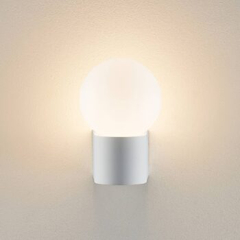 Molto Luce Lanu Okrúhle vonkajšie nástenné svietidlo, biele, hliník/sklo