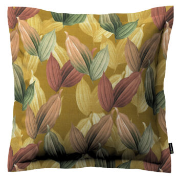 Monika s lemom, farebné lístie na horčicovom podklade, 45 x 45 cm, Abigail, 143-22