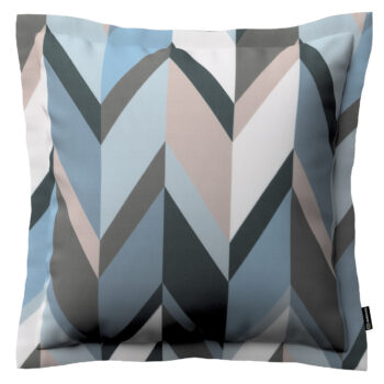 Monika s lemom, geometrické vzory v modrej a béžovej farbe, 45 x 45 cm, Vintage 70's, 143-54