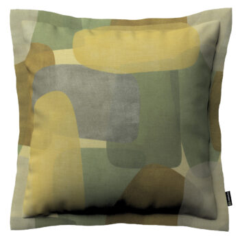 Monika s lemom, geometrické vzory v zeleno - hnedých farbách, 45 x 45 cm, Vintage 70's, 143-72